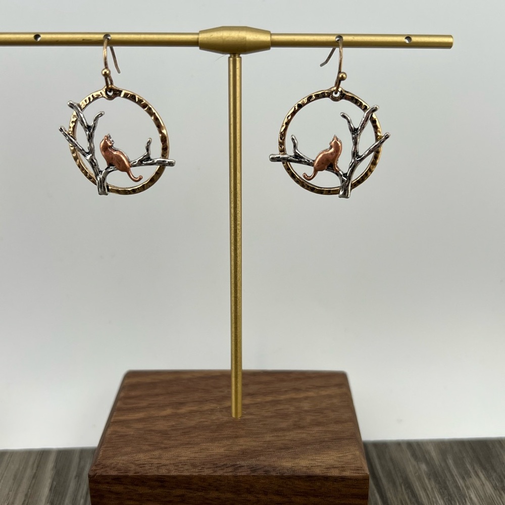 Elegant Silver and Gold Bird Earrings